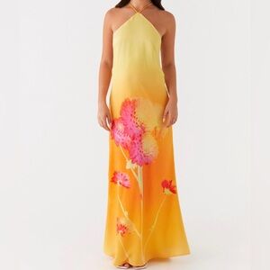Peppermayo Yellow and Orange Floral Maxi Dress